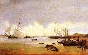Anton Ivanov Fishing Vessels off a Jetty oil painting reproduction